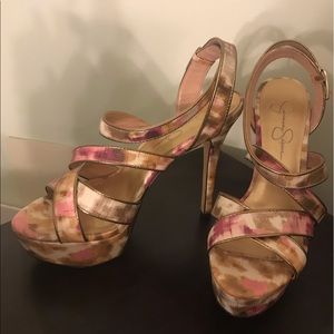 Jessica Simpson fun pattern platform sandal